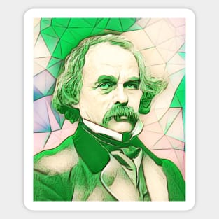 Nathaniel Hawthorne Green Portrait | Nathaniel Hawthorne Artwork 6 Sticker